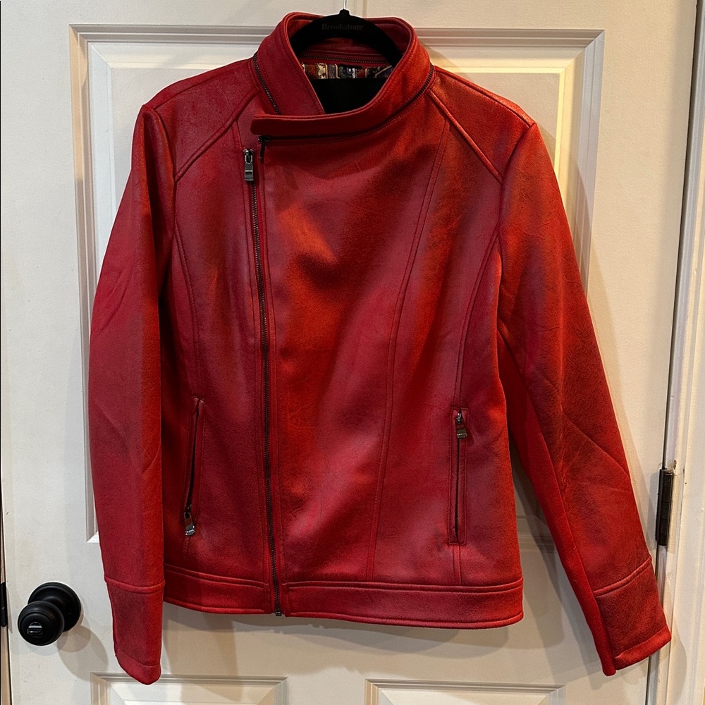 Desigual Red Leather Jacket - Picture 8 of 8